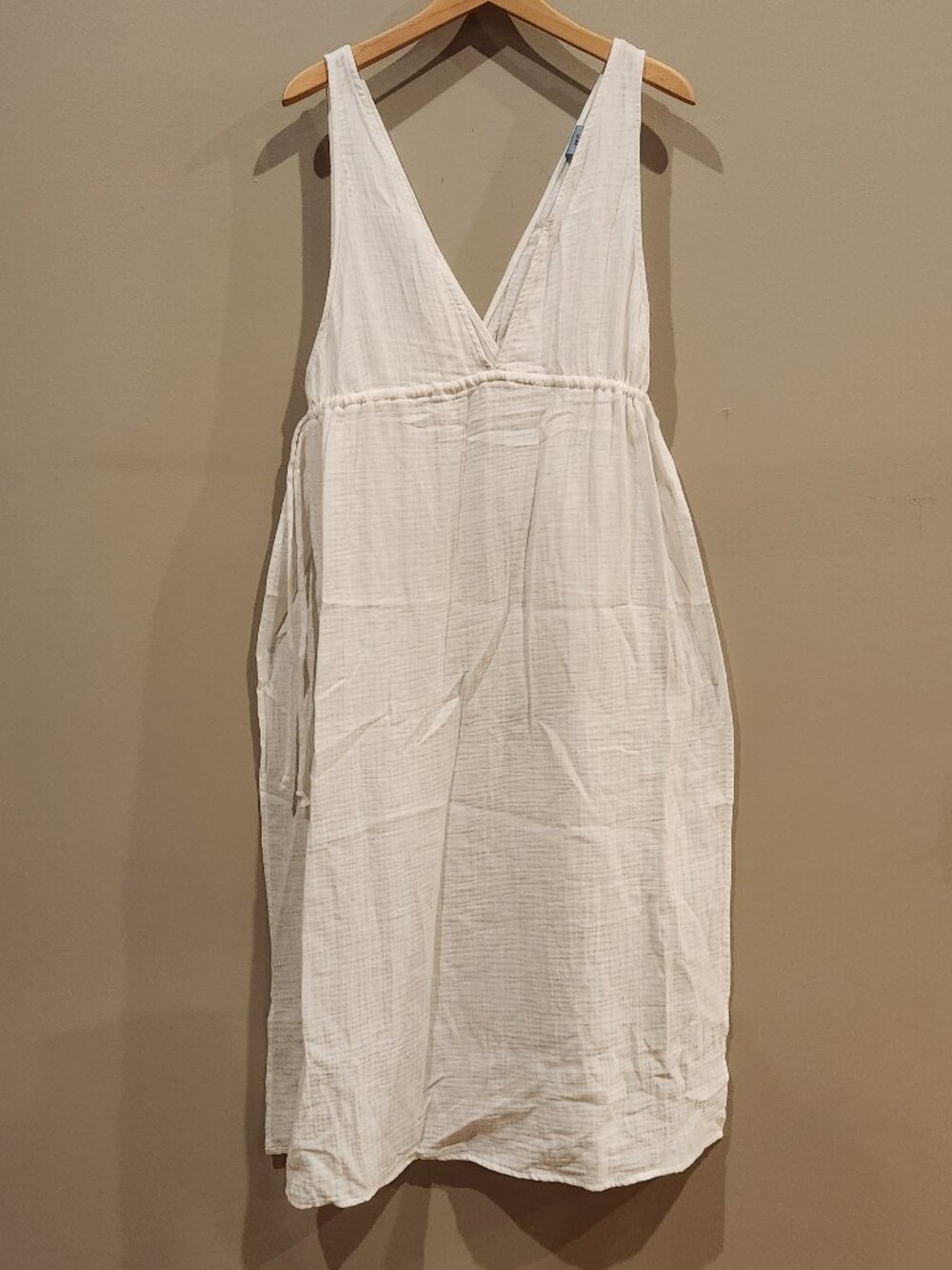 Shade & Shore White Gauze Midi Cover Up Dress Women's Medium Beach